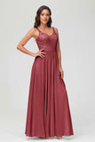 V Neck Chiffon Lace Bridesmaid Dress Formal Evening Dresses Gowns Ruffles Sleeveless