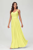 V Neck Chiffon Lace Bridesmaid Dress Formal Evening Dresses Gowns Ruffles Sleeveless