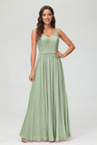 V Neck Chiffon Lace Bridesmaid Dress Formal Evening Dresses Gowns Ruffles Sleeveless