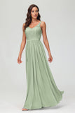 V Neck Chiffon Lace Bridesmaid Dress Formal Evening Dresses Gowns Ruffles Sleeveless