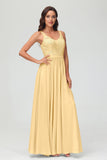 V Neck Chiffon Lace Bridesmaid Dress Formal Evening Dresses Gowns Ruffles Sleeveless
