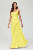 V Neck Chiffon Lace Bridesmaid Dress Formal Evening Dresses Gowns Ruffles Sleeveless