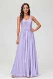 V Neck Chiffon Lace Bridesmaid Dress Formal Evening Dresses Gowns Ruffles Sleeveless