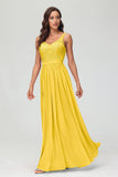 V Neck Chiffon Lace Bridesmaid Dress Formal Evening Dresses Gowns Ruffles Sleeveless
