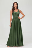 V Neck Chiffon Lace Bridesmaid Dress Formal Evening Dresses Gowns Ruffles Sleeveless