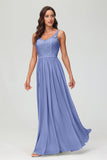 V Neck Chiffon Lace Bridesmaid Dress Formal Evening Dresses Gowns Ruffles Sleeveless