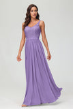 V Neck Chiffon Lace Bridesmaid Dress Formal Evening Dresses Gowns Ruffles Sleeveless