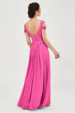 Empire Off the Shoulder Chiffon Women's Wedding Party Dress Bridesmaid Evening Dresses Gowns