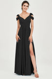 Empire Off the Shoulder Chiffon Women's Wedding Party Dress Bridesmaid Evening Dresses Gowns