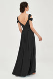 Empire Off the Shoulder Chiffon Women's Wedding Party Dress Bridesmaid Evening Dresses Gowns