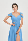 Empire Off the Shoulder Chiffon Women's Wedding Party Dress Bridesmaid Evening Dresses Gowns