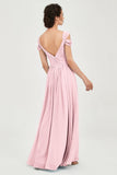 Empire Off the Shoulder Chiffon Women's Wedding Party Dress Bridesmaid Evening Dresses Gowns
