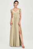 Empire Off the Shoulder Chiffon Women's Wedding Party Dress Bridesmaid Evening Dresses Gowns