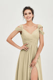 Empire Off the Shoulder Chiffon Women's Wedding Party Dress Bridesmaid Evening Dresses Gowns