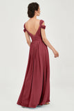 Empire Off the Shoulder Chiffon Women's Wedding Party Dress Bridesmaid Evening Dresses Gowns
