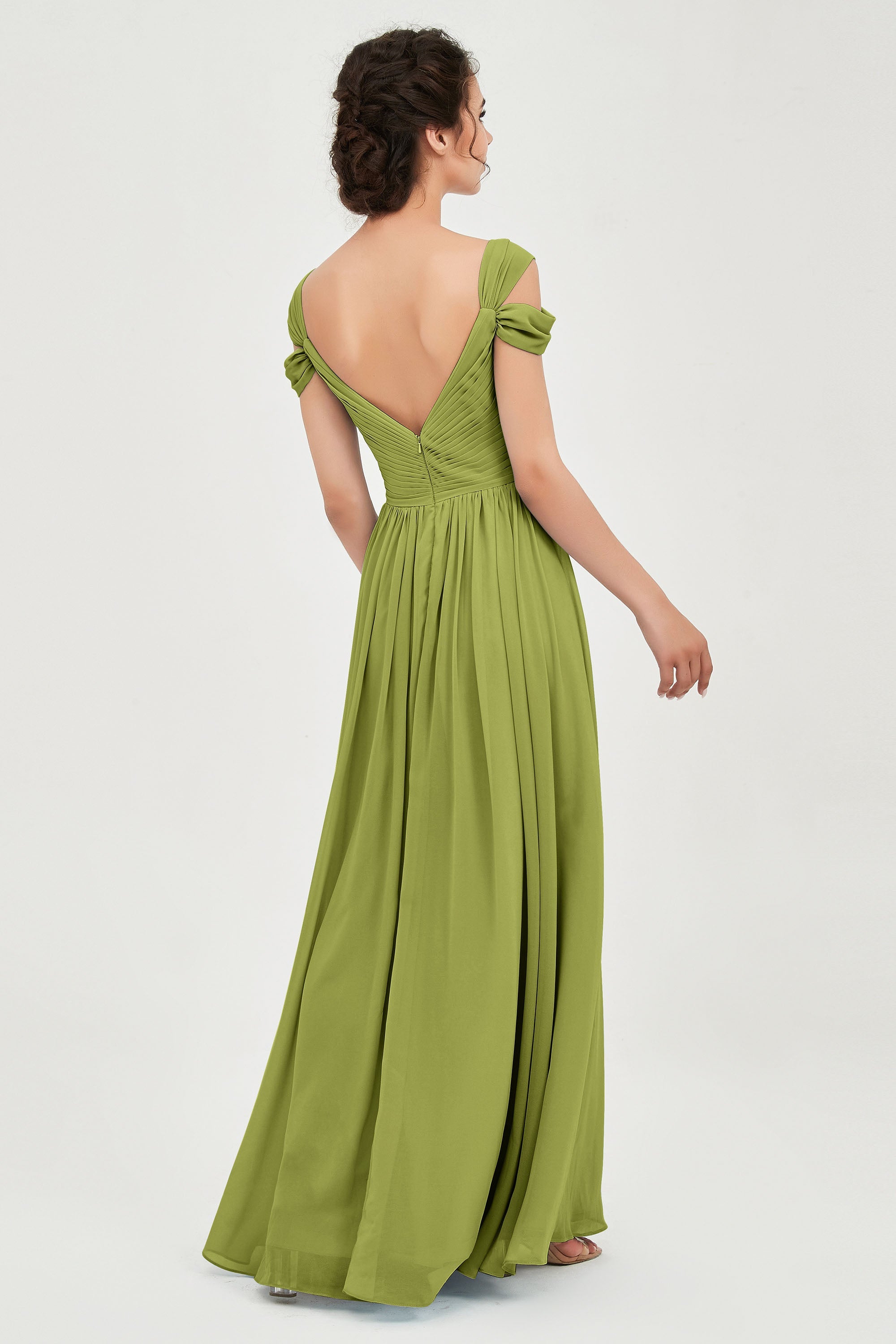 Empire Off the Shoulder Chiffon Women's Wedding Party Dress Bridesmaid Evening Dresses Gowns