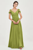Empire Off the Shoulder Chiffon Women's Wedding Party Dress Bridesmaid Evening Dresses Gowns