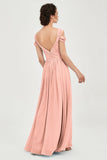 Empire Off the Shoulder Chiffon Women's Wedding Party Dress Bridesmaid Evening Dresses Gowns