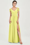 Empire Off the Shoulder Chiffon Women's Wedding Party Dress Bridesmaid Evening Dresses Gowns
