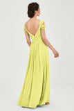 Empire Off the Shoulder Chiffon Women's Wedding Party Dress Bridesmaid Evening Dresses Gowns