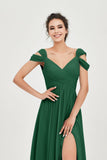 Empire Off the Shoulder Chiffon Women's Wedding Party Dress Bridesmaid Evening Dresses Gowns