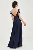 Empire Off the Shoulder Chiffon Women's Wedding Party Dress Bridesmaid Evening Dresses Gowns
