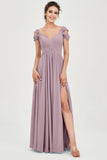 Empire Off the Shoulder Chiffon Women's Wedding Party Dress Bridesmaid Evening Dresses Gowns