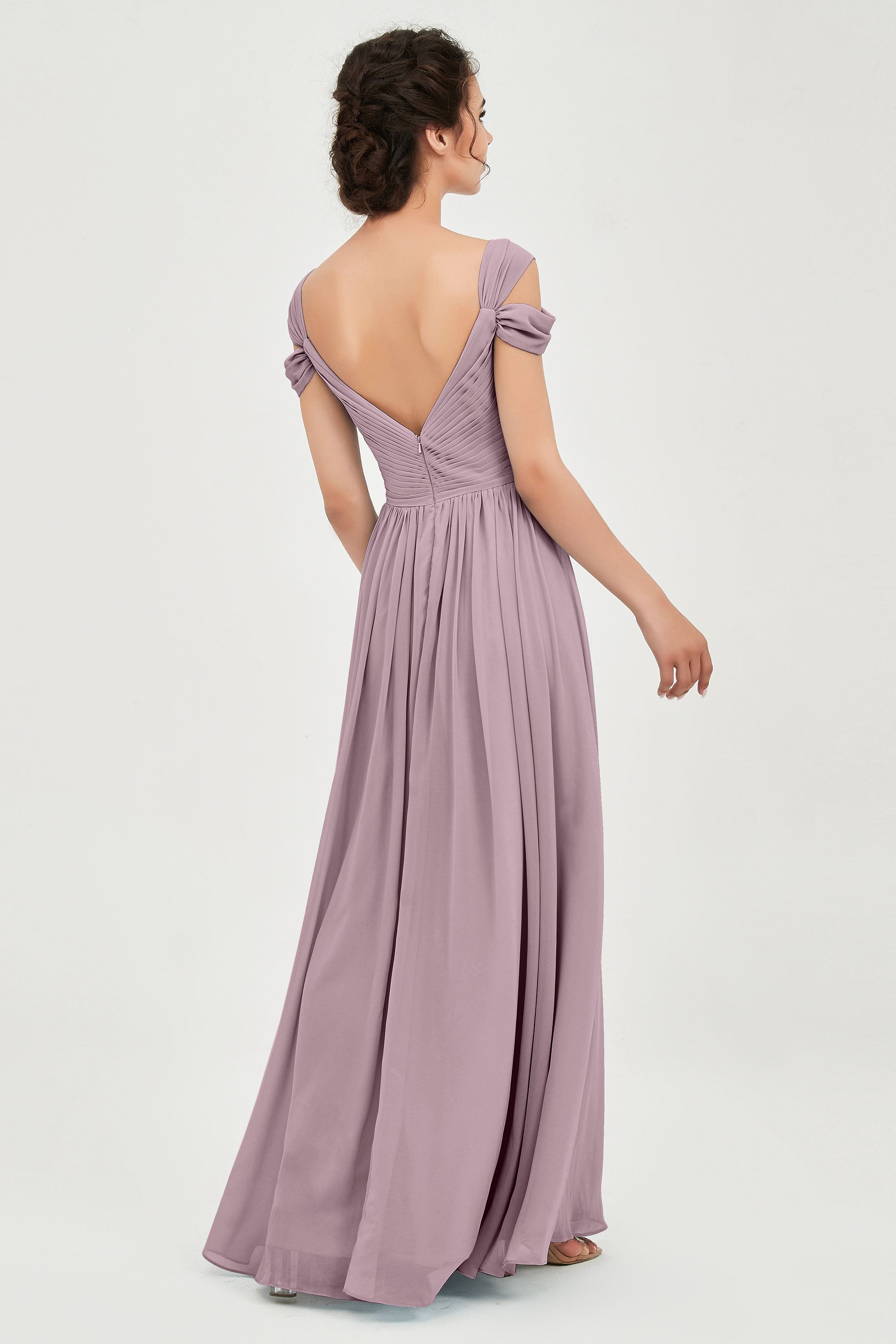 Empire Off the Shoulder Chiffon Women's Wedding Party Dress Bridesmaid Evening Dresses Gowns