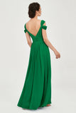 Empire Off the Shoulder Chiffon Women's Wedding Party Dress Bridesmaid Evening Dresses Gowns
