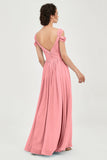Empire Off the Shoulder Chiffon Women's Wedding Party Dress Bridesmaid Evening Dresses Gowns