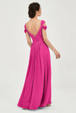 Empire Off the Shoulder Chiffon Women's Wedding Party Dress Bridesmaid Evening Dresses Gowns