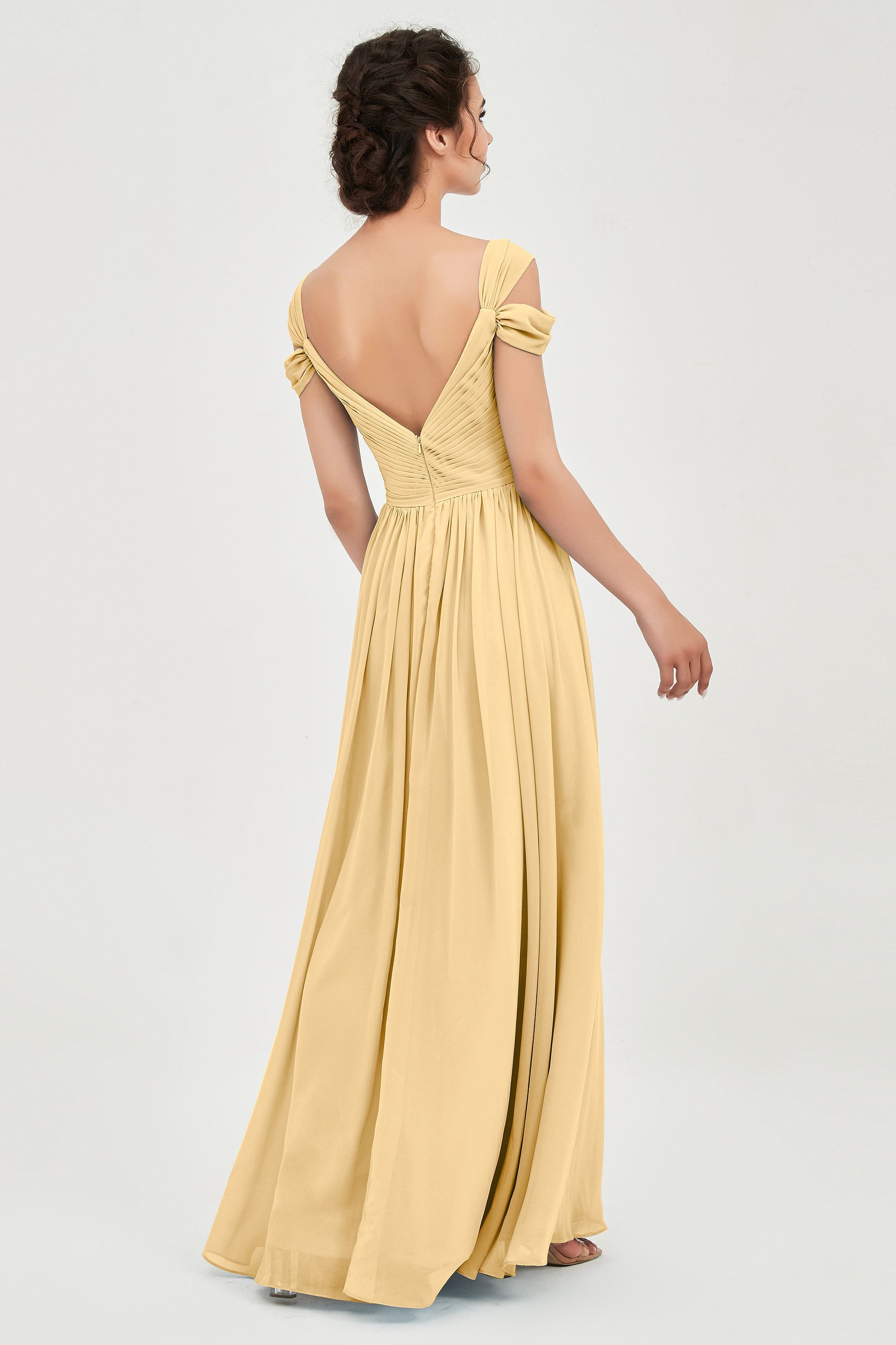 Empire Off the Shoulder Chiffon Women's Wedding Party Dress Bridesmaid Evening Dresses Gowns