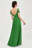 Empire Off the Shoulder Chiffon Women's Wedding Party Dress Bridesmaid Evening Dresses Gowns
