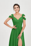 Empire Off the Shoulder Chiffon Women's Wedding Party Dress Bridesmaid Evening Dresses Gowns