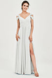 Empire Off the Shoulder Chiffon Women's Wedding Party Dress Bridesmaid Evening Dresses Gowns