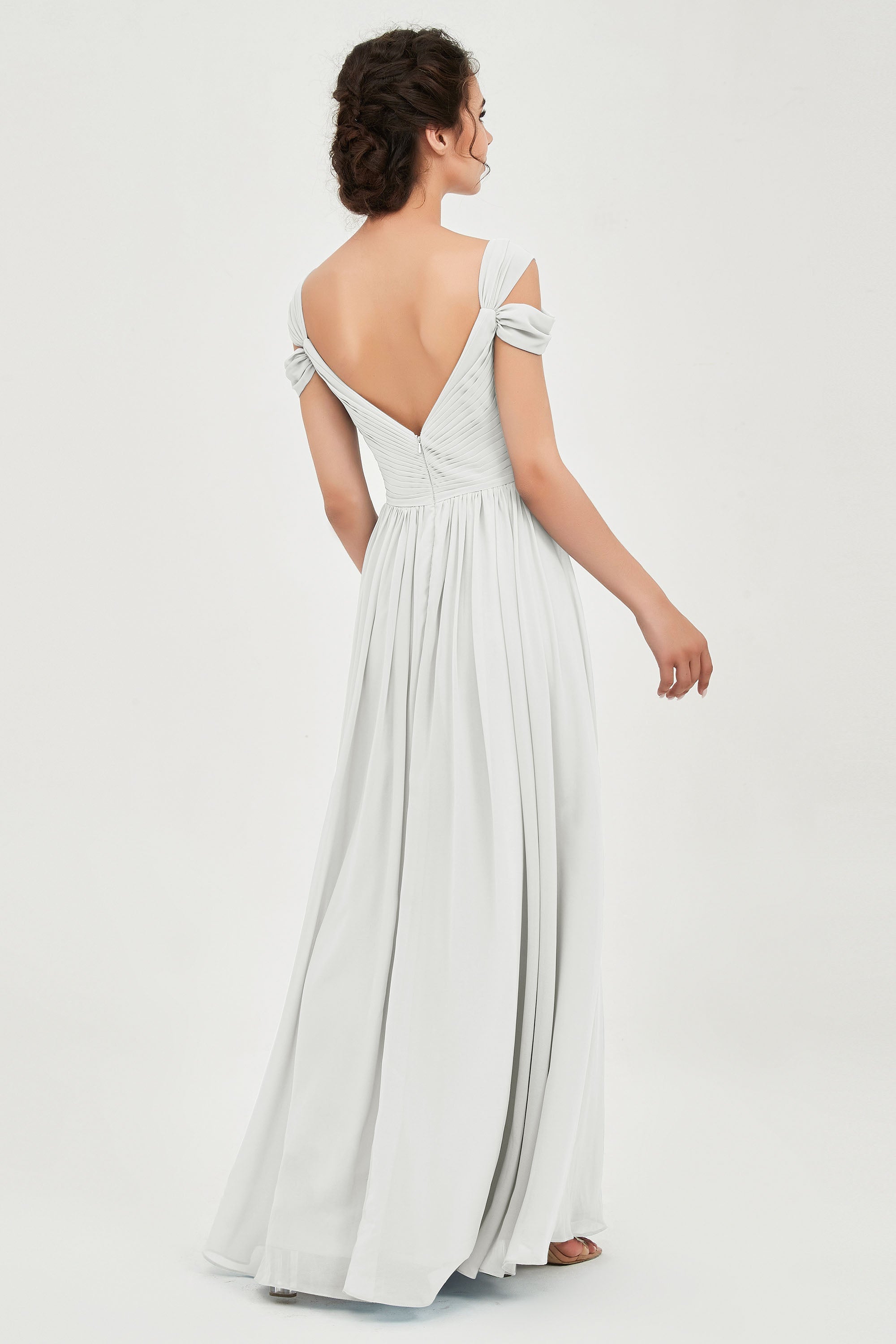 Empire Off the Shoulder Chiffon Women's Wedding Party Dress Bridesmaid Evening Dresses Gowns