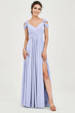 Empire Off the Shoulder Chiffon Women's Wedding Party Dress Bridesmaid Evening Dresses Gowns