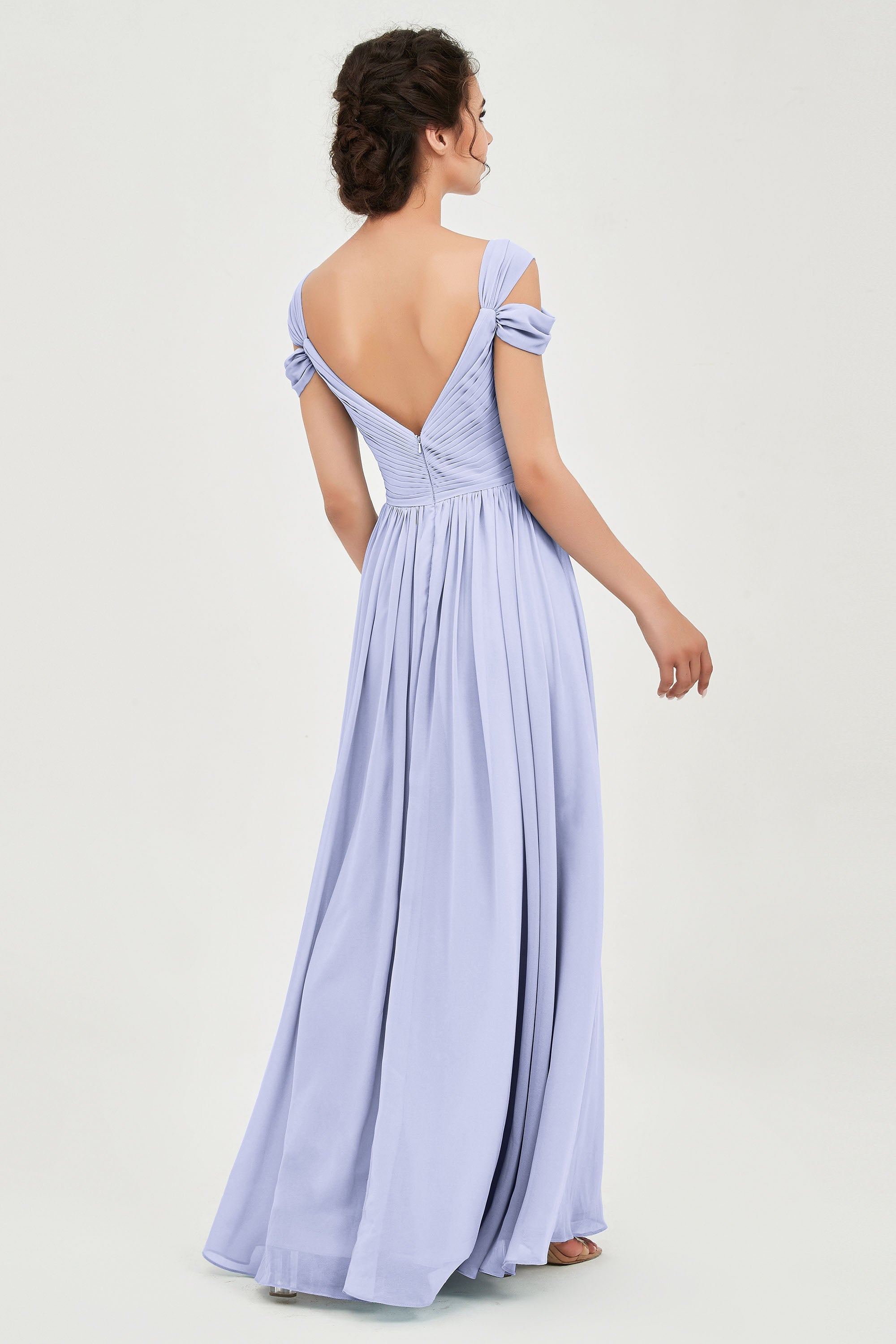 Empire Off the Shoulder Chiffon Women's Wedding Party Dress Bridesmaid Evening Dresses Gowns