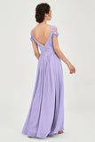 Empire Off the Shoulder Chiffon Women's Wedding Party Dress Bridesmaid Evening Dresses Gowns