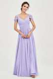 Empire Off the Shoulder Chiffon Women's Wedding Party Dress Bridesmaid Evening Dresses Gowns