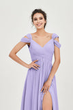 Empire Off the Shoulder Chiffon Women's Wedding Party Dress Bridesmaid Evening Dresses Gowns