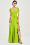 Empire Off the Shoulder Chiffon Women's Wedding Party Dress Bridesmaid Evening Dresses Gowns