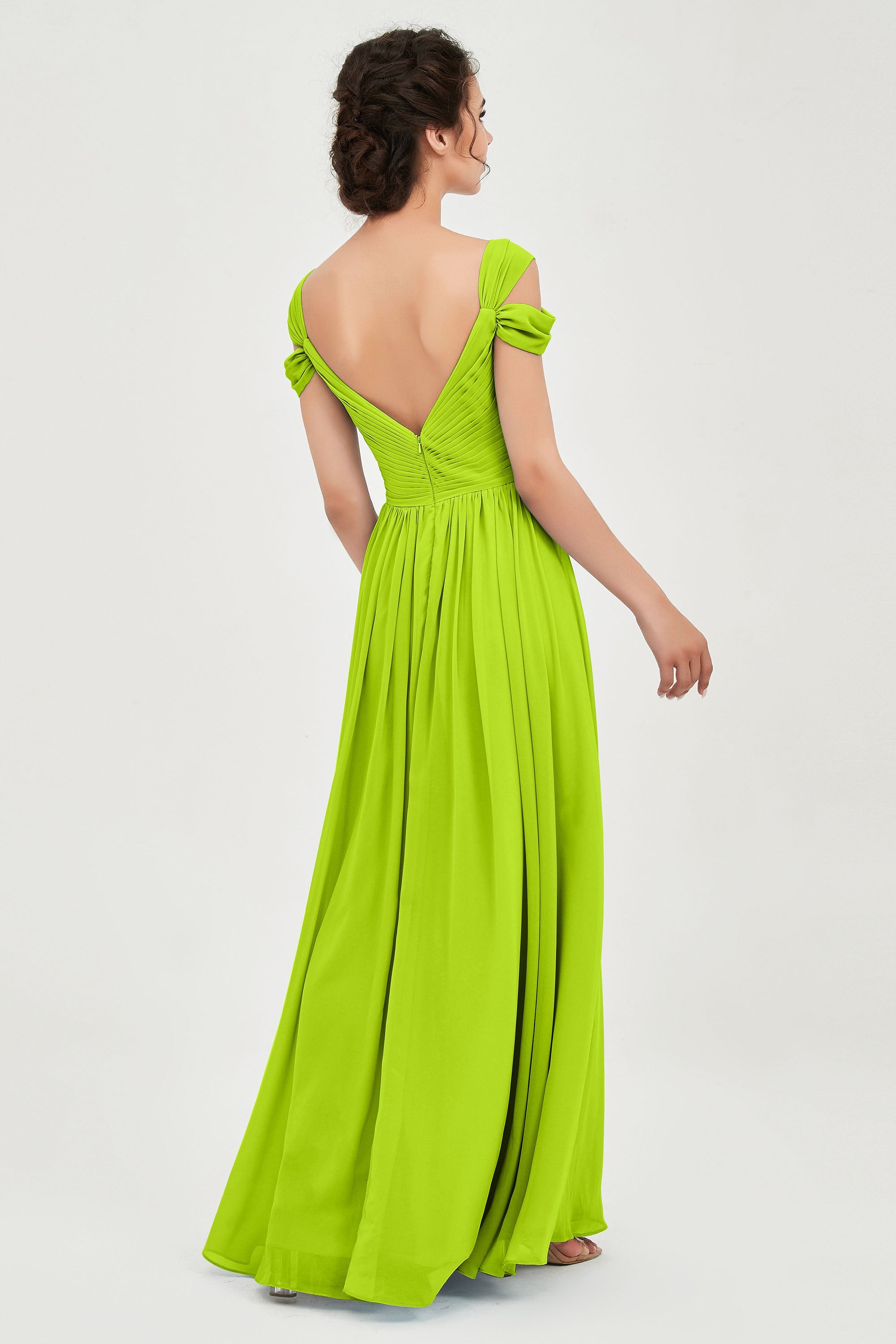 Empire Off the Shoulder Chiffon Women's Wedding Party Dress Bridesmaid Evening Dresses Gowns