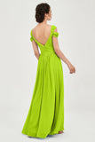 Empire Off the Shoulder Chiffon Women's Wedding Party Dress Bridesmaid Evening Dresses Gowns