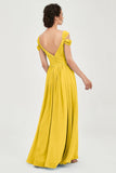 Empire Off the Shoulder Chiffon Women's Wedding Party Dress Bridesmaid Evening Dresses Gowns
