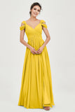 Empire Off the Shoulder Chiffon Women's Wedding Party Dress Bridesmaid Evening Dresses Gowns