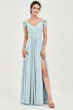 Empire Off the Shoulder Chiffon Women's Wedding Party Dress Bridesmaid Evening Dresses Gowns