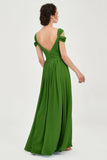 Empire Off the Shoulder Chiffon Women's Wedding Party Dress Bridesmaid Evening Dresses Gowns