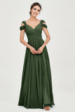 Empire Off the Shoulder Chiffon Women's Wedding Party Dress Bridesmaid Evening Dresses Gowns