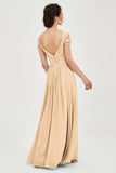 Empire Off the Shoulder Chiffon Women's Wedding Party Dress Bridesmaid Evening Dresses Gowns